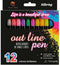 Set Viltstiften Alex Bog Outliner Multicolour 12 Onderdelen Taart