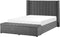 NOYERS - Bed met opbergruimte - Grijs - 140 x 200 cm - Fluweel