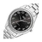 Q&Q QC07J205Y - Horloge - Analoog - Dames - Vrouwen - Stalen band - Rond - Metaal - Cijfers - Zilverkleurig - Zwart - Sprankelend - 3 ATM