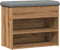 vidaXL - Schoenenbank - 62x32x50 - cm - bewerkt - hout - artisanaal - eikenkleur