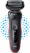 Braun Series 5 51-R1000s - Elektrisch scheerapparaat - 3 flexibele mesjes - Rood