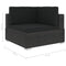 Hoekbank 1 st met kussens poly rattan zwart
