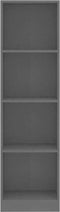 vidaXL - Boekenkast - met - 4 - schappen - 40x24x142 - cm - bewerkt - hout - zwart