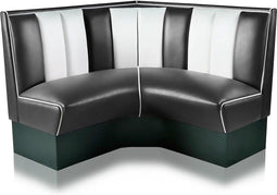 Bel Air Dinerbank Quarter Circle Booth HW-120-120 Zwart
