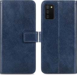 iMoshion Hoesje Geschikt voor Samsung Galaxy A02s Hoesje Met Pasjeshouder - iMoshion Luxe Bookcase - Donkerblauw
