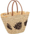 J-Line strandtas Blad - jute - naturel/donkerbruin