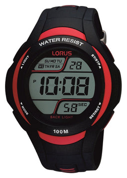 Lorus R2307EX9 - Polshorloge - Digitaal met stopwatch en alarm - Zwart