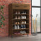 vidaXL - Schoenenkast - 60x35x105 - cm - bewerkt - hout - bruin - eikenkleur