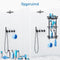 Happy Goods Doucherek - 3 Laags - Zelfklevend - RVS - Zwart - Draagcapaciteit 35 kg (2 haken)