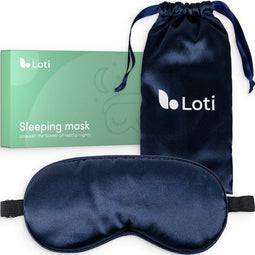 Loti Premium Zijden Slaapmasker - 100% Verduisterend - Verstelbaar - Zijdezacht - Blauw