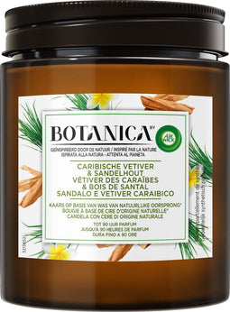 Botanica by Air Wick - Geurkaars - Caribische Vetiver & Sandelhout - 500 g - 90 branduren