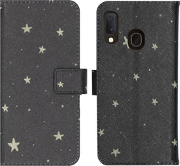 iMoshion Hoesje Geschikt voor Samsung Galaxy A20e Hoesje Met Pasjeshouder - iMoshion Design Softcase Bookcase - Goud / Meerkleurig / Zwart / Stars Gold
