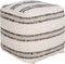 Poef Ivoor/Charcoal - Stof & Textiel - 40x40x40cm - Poef Bally - House Nordic