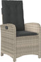 vidaXL - Tuinstoelen - 2 - st - verstelbaar - met - kussens - poly - rattan - lichtgrijs