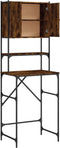 vidaXL - Wasmachinekast - 68x48,5x194 - cm - gerookt - eikenkleurig