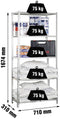 Simon Rack - Planken - 5 Planken - Hout 167,4 X 71 X 31 CM Grijs