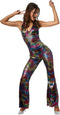 Dressforfun Disco Girl XXL - Verkleedkostuum - Stylish overall met nekhouder - Neon kleuren