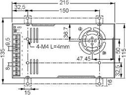 Mean Well RSP-320-36 - Schakelnetvoedingsmodule 36 V/DC 8.9 A 320.4 W - Actief PFC-filter - Metalen behuizing
