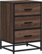 vidaXL - Nachtkastje - 40x34,5x60 - cm - bewerkt - hout&metaal - bruin - eikenkleur