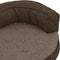 vidaXL - Hondenbed - ergonomisch - linnen-look - 75x53 - cm - fleece - bruin