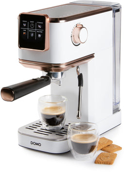 Domo DO746K - Espressomachine - 20 bar druk - Matwit met roségouden details