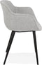 Alterego Riga - Grijs Stof - Met Armleuningen - 59x54x80cm