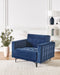 ABERDEEN - Fauteuil - Blauw - Fluweel