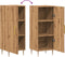 vidaXL - Dressoir - 34,5x34x90 - cm - bewerkt - hout - artisanaal - eikenkleurig