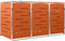 vidaXL - Containerberging - driedubbel - 207x77,5x112,5 - cm - roestvrij - staal