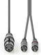 Nedis COTH15220GY30 - XLR-naar-RCA audiokabel - 300 cm - Grijs