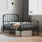 vidaXL - Bedframe - met - hoofd- - en - voeteneinde metaal - zwart - 90x190 - cm