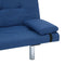 vidaXL - Slaapbank - met - twee - kussens - polyester - blauw