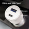 Accezz Autolader Snellader USB C / USB A 20 Watt - Universele Auto oplader Geschikt voor - Wit