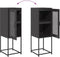vidaXL - Dressoir - 36x39x107 - cm - koudgewalst - staal - zwart