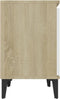 vidaXL - Nachtkastjes - met - metalen - poten - 40x30x50 - cm - sonoma - eiken - en - wit