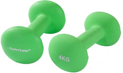 Tunturi Dumbbell set - 2 x 4 kg - Neopreen - Fluor Groen (2 stuks)