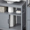 SoBuy FRG128-II-SG - Wastafelonderkast - 2 Schuifdeuren - Grijs 60x60x30cm