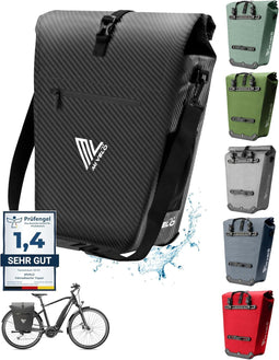 MIVELO Fietstas - 100% Waterdicht - Laptopvak 25L - 43 x 33 x 5 cm - Carbon
