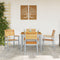 vidaXL - Tuinstoelen - 4 - stuks - Grijs - Massief - Acacia - Hout - en - Staal