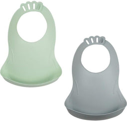 Set van 2 slabbels Bibou Celadon groen - Grijs bedeltje