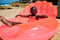 Sunnylife Pool FloatsLuxe Pool Ring Shell Neon Coral