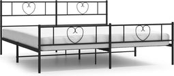 vidaXL - Bedframe - met - hoofd- - en - voeteneinde - metaal - zwart - 200x200 - cm