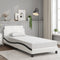 vidaXL - Bedframe - met - hoofdbord - kunstleer - zwart - en - wit - 90x190 - cm