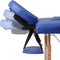 vidaXL - Inklapbare - massagetafel - 3 - zones - met - houten - frame - (blauw)