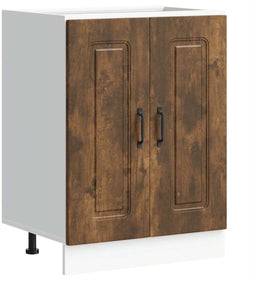 vidaXL - Spoelbakonderkast - Kalmar - 60x46x81,5cm - bewerkt - hout - gerookteiken
