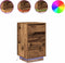 vidaXL - Nachtkastje - met - LED-verlichting - 38x34x65 - cm - oud - hout
