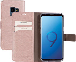 Mobiparts Galaxy S9 - Wallet Case - Saffiano motief - Roze