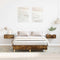 vidaXL - Bedframe - zonder - matras - 140x190 - cm - spaanplaat - gerookt - eiken