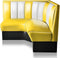 Bel Air Dinerbank Quarter Circle Booth HW-120-120 Geel