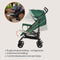 Lionelo Elia - Buggy - Lichte 7kg Duurzame Kinderwagen 5-Punts Gordel Verstelbare Rugleuning Muskietennet Groen